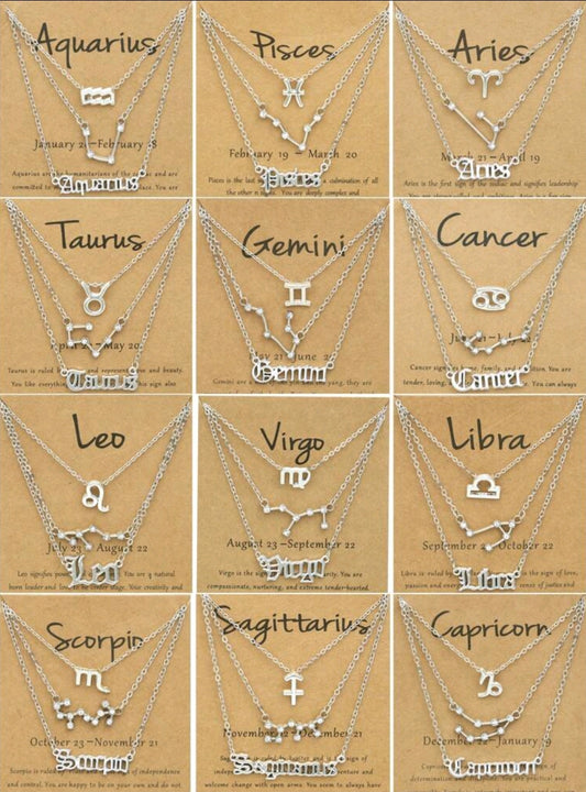 Zodiac Sign Necklaces 3 Piece