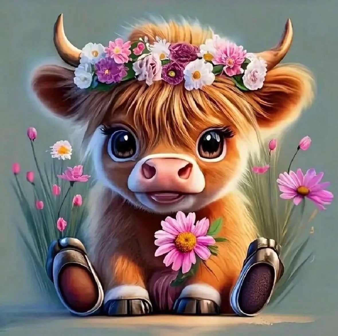 Cute Cow Diamond Painting