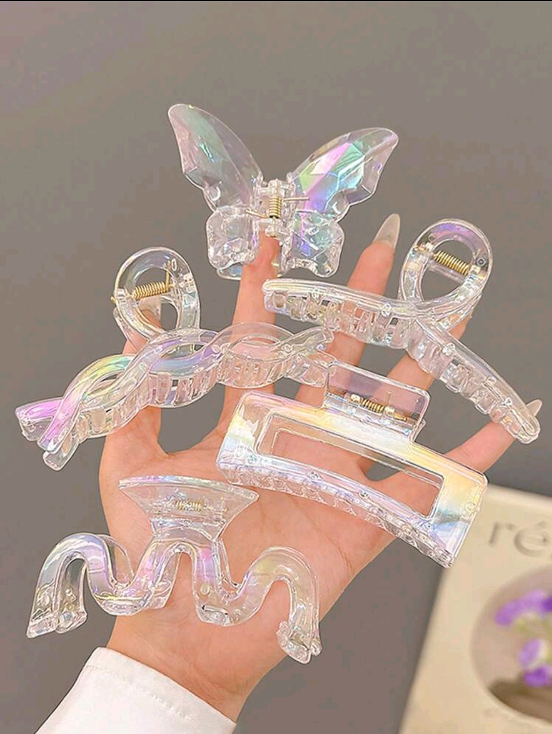 Holographic Mermaid Claw Clips