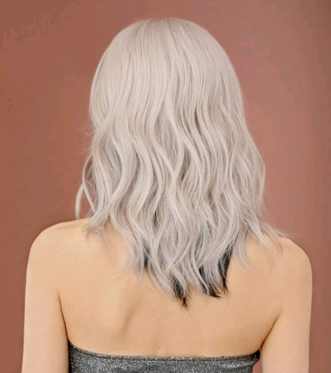 Two Tone Ash Blonde and Dark Brown 16 inch Wig