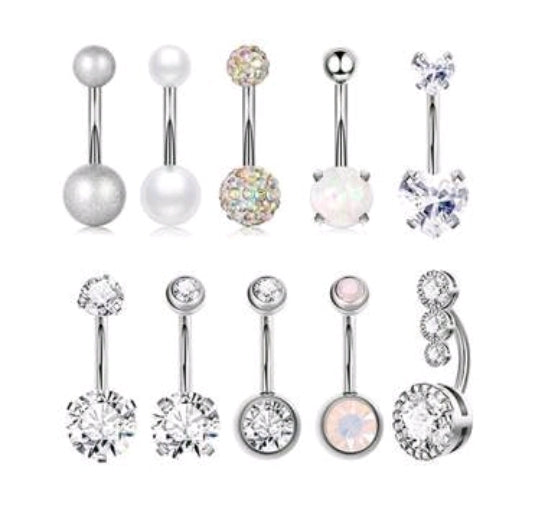 10 Pieces Belly Button Rings