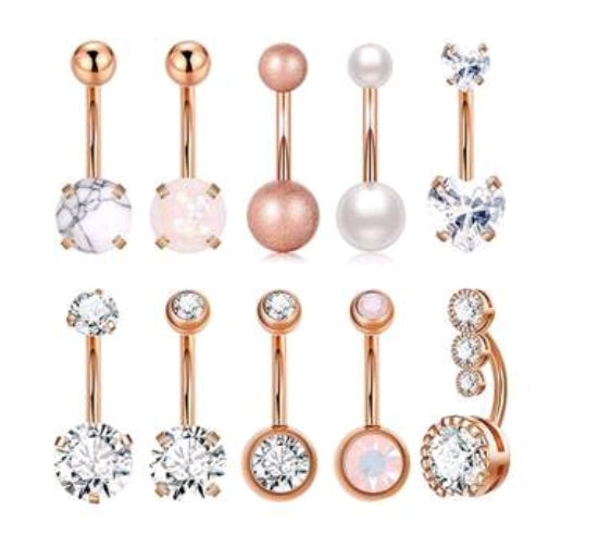 10 Pieces Belly Button Rings
