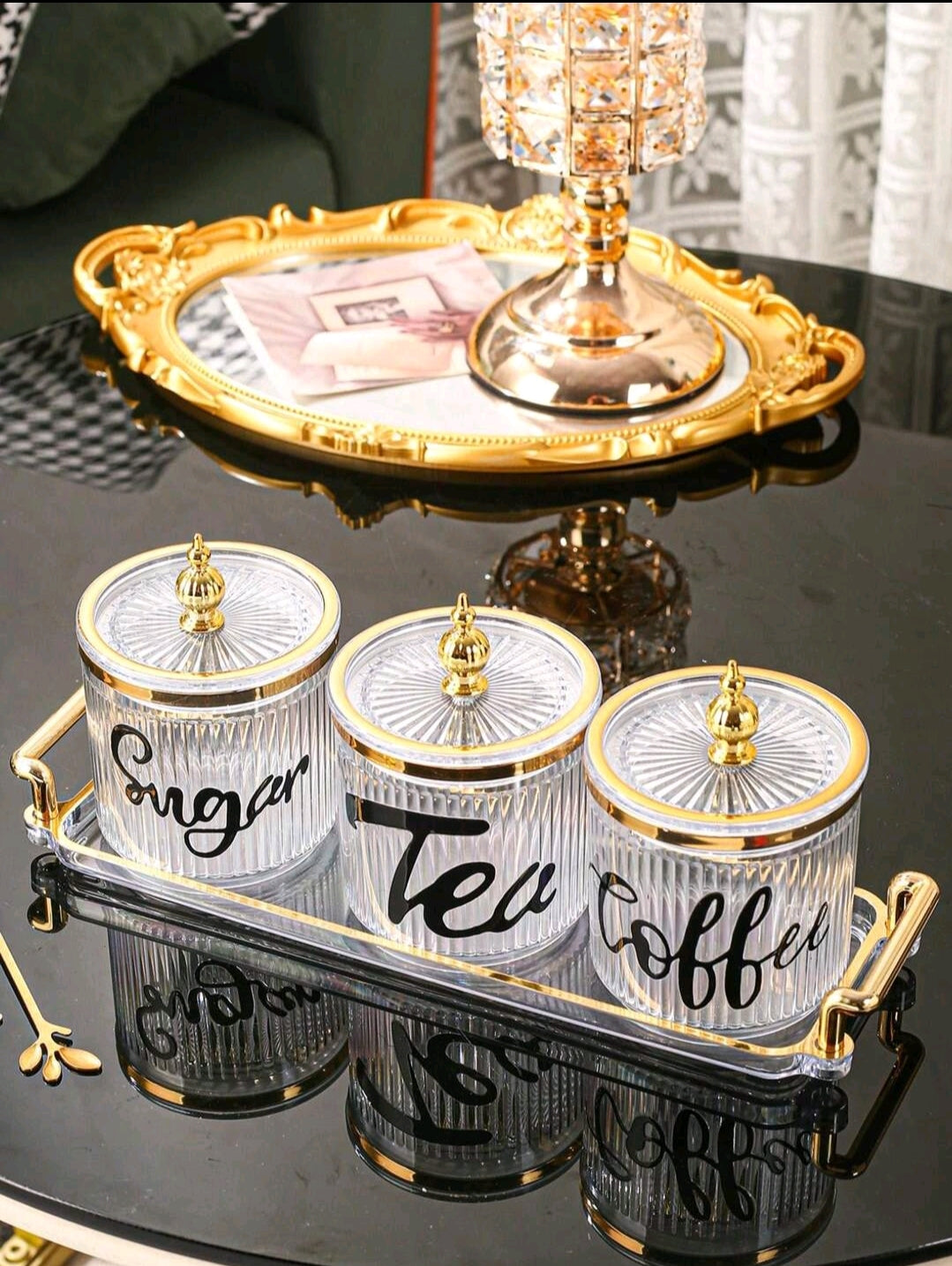 Tea Coffee Sugar and Plate Set