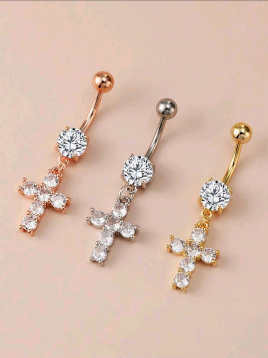 Cross Belly Button Piercing