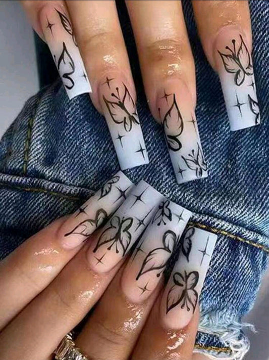 Butterfly Long Nails