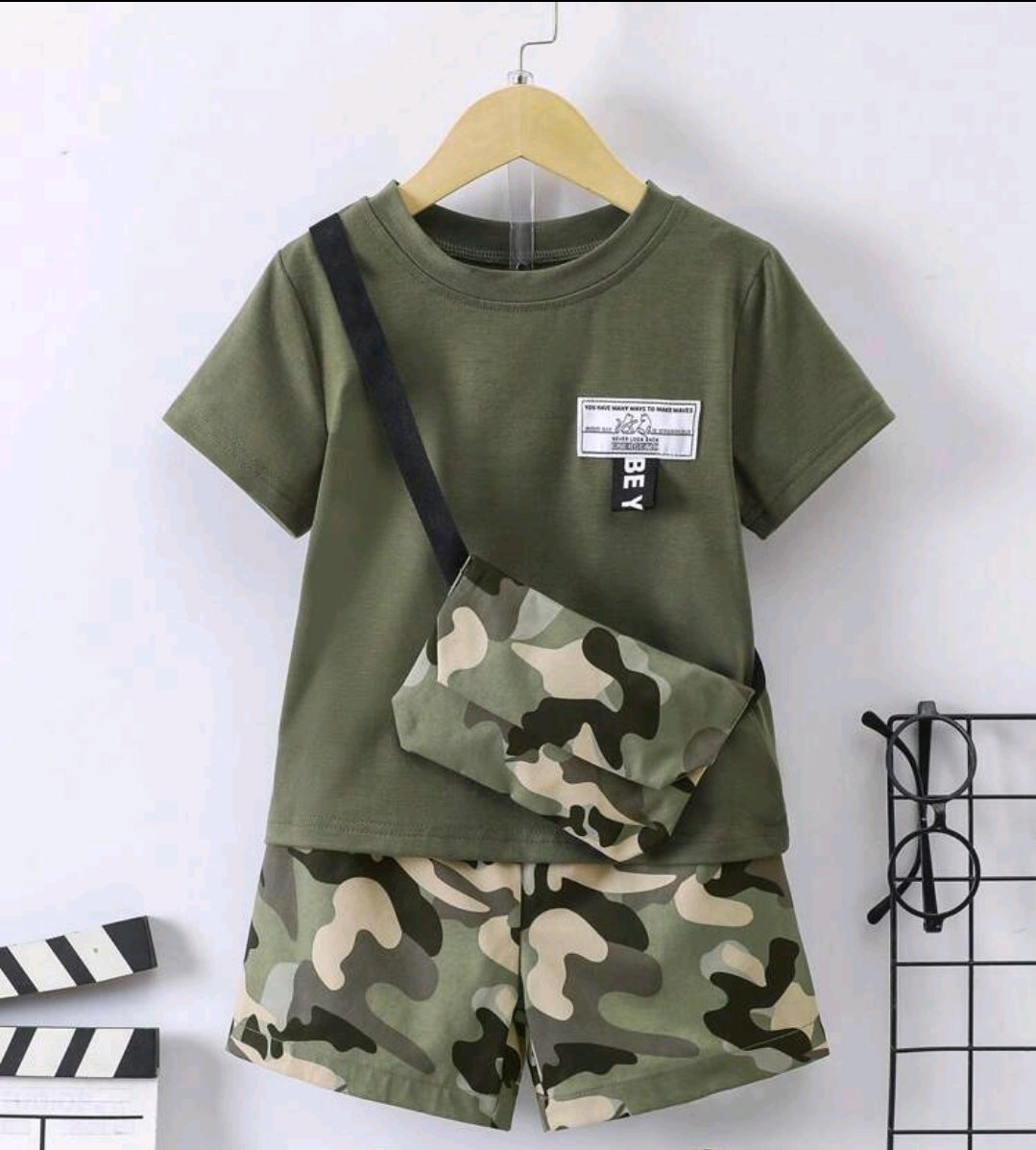 Boys Camo Short and Tshirt set