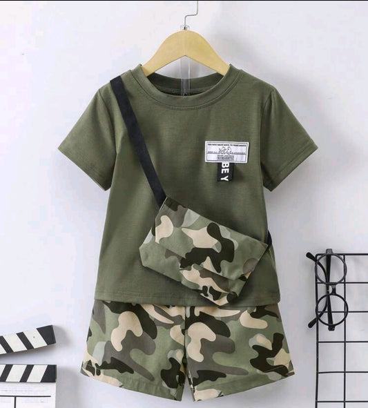 Boys Camo Short and Tshirt set