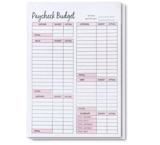 50 Sheets Paycheck Budget