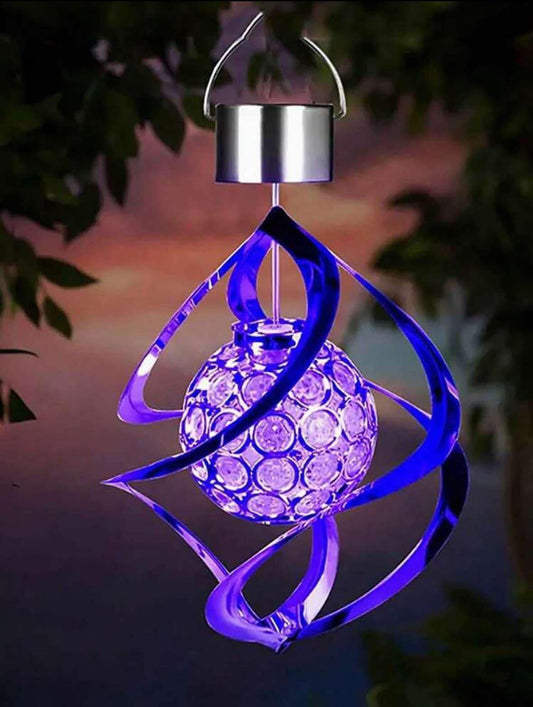Outdoor Solar Coated LED Ball Wind Chime Chandelier
