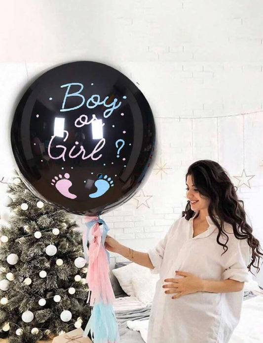 Boy Or Girl Black Balloon