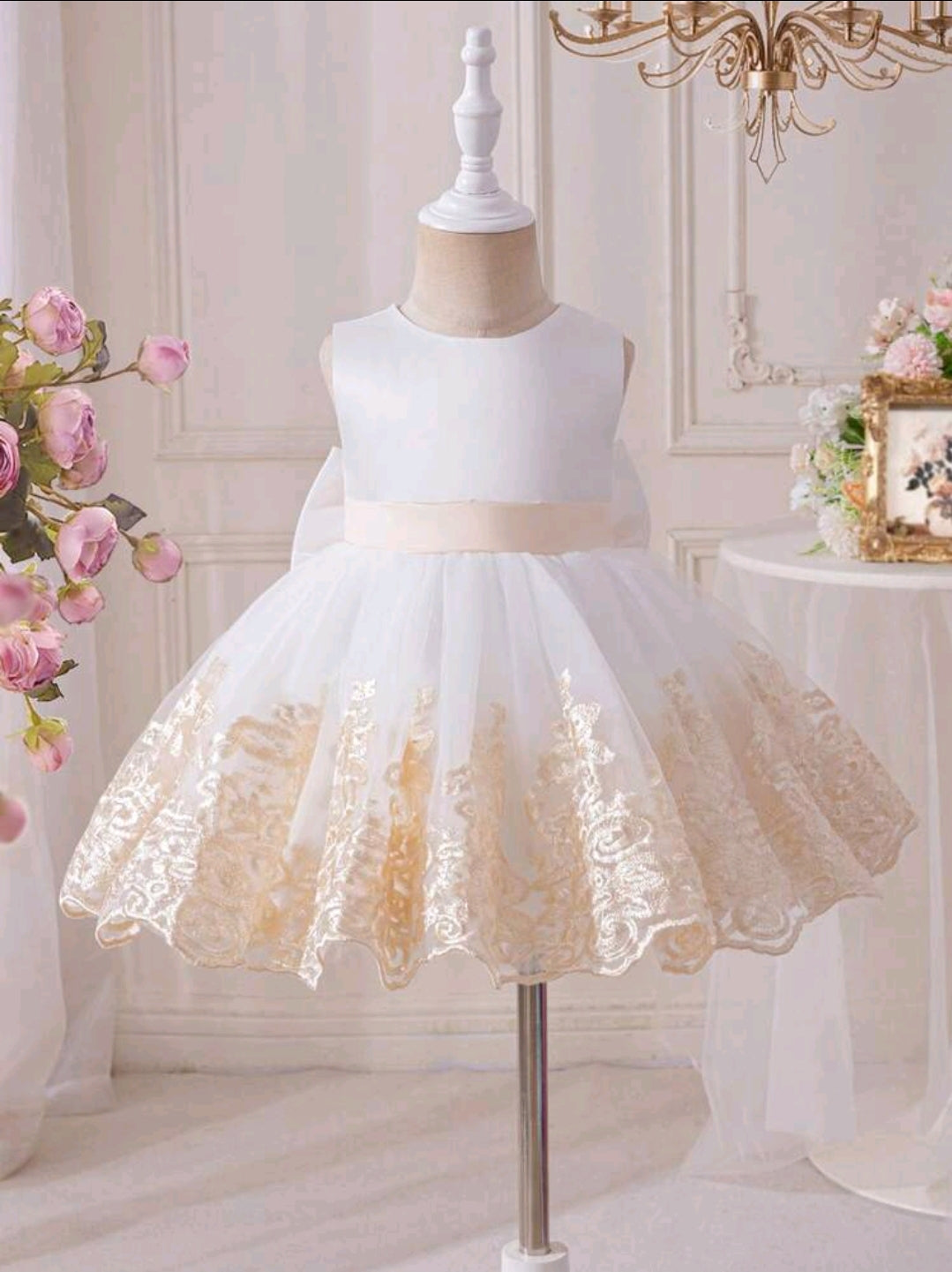Girls Bow Christening Gown