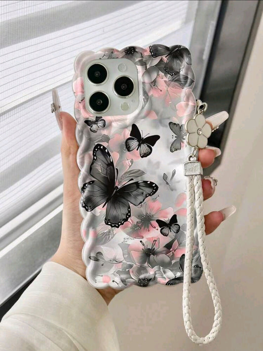 Black and Pink Butterfly Phone Case