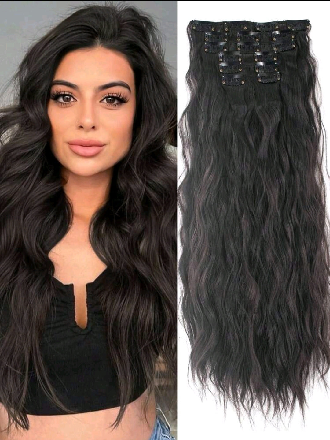 Beach Waves 22 inch Clip In Extensions