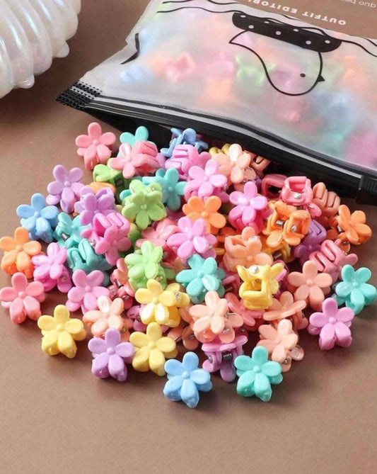 50 Pieces Mini Flower Hair Clips