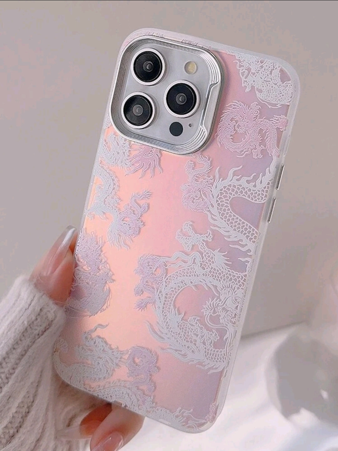 Pink and White Dragon Phone Case