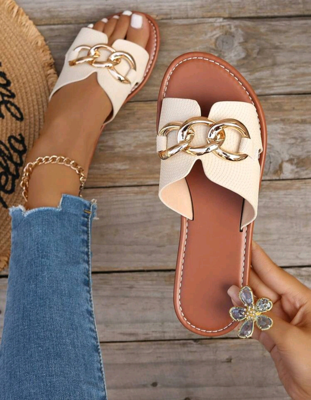 Beige Open Sandals
