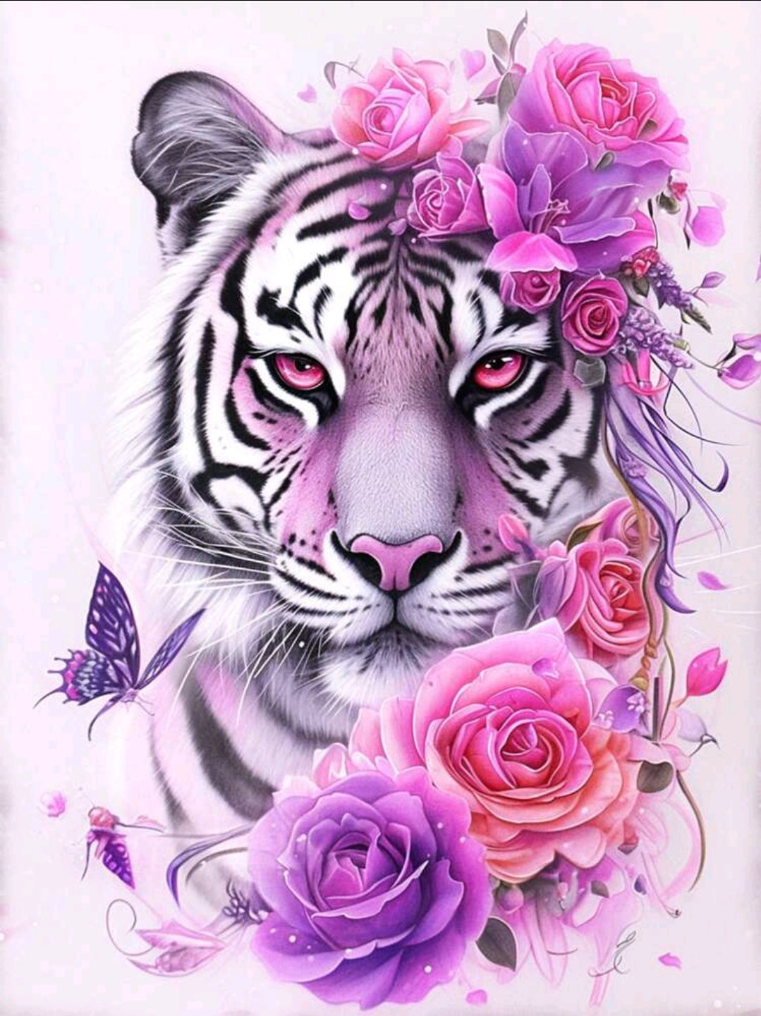 Tiger Flower Diamond Painting