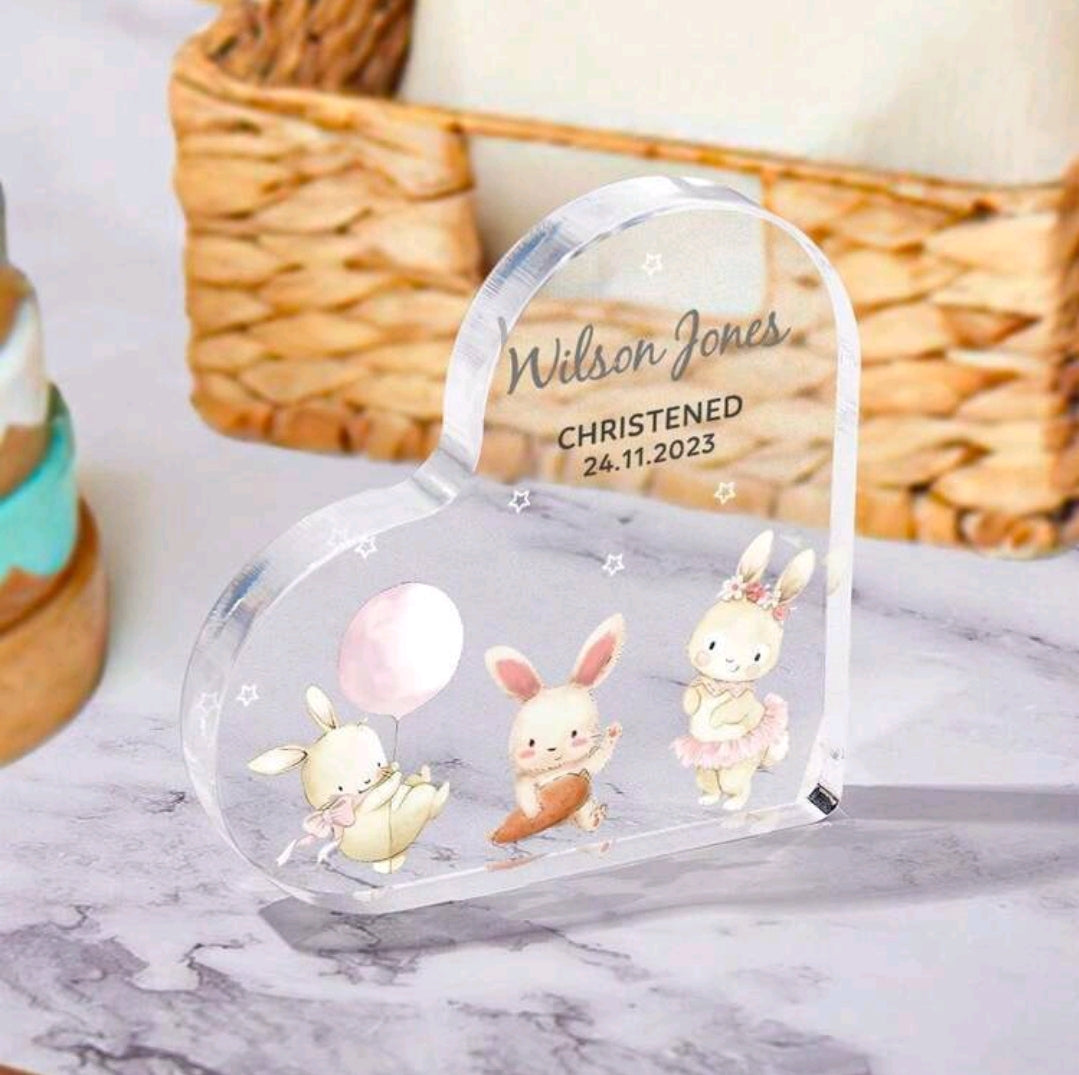 Personalised Christening Acrylic Block