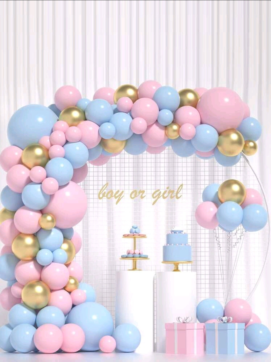 Pink and Blue Gender Reveal Balloon Garland
