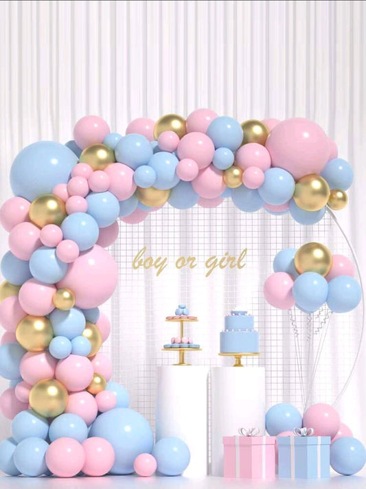 Pink and Blue Gender Reveal Balloon Garland