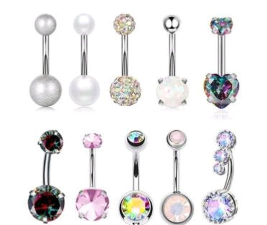 10 Pieces Belly Button Rings