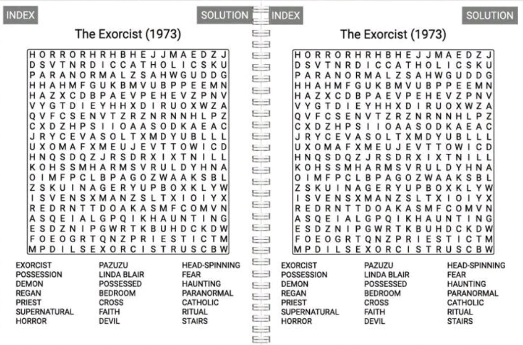 Horror Movies Wordsearch Book