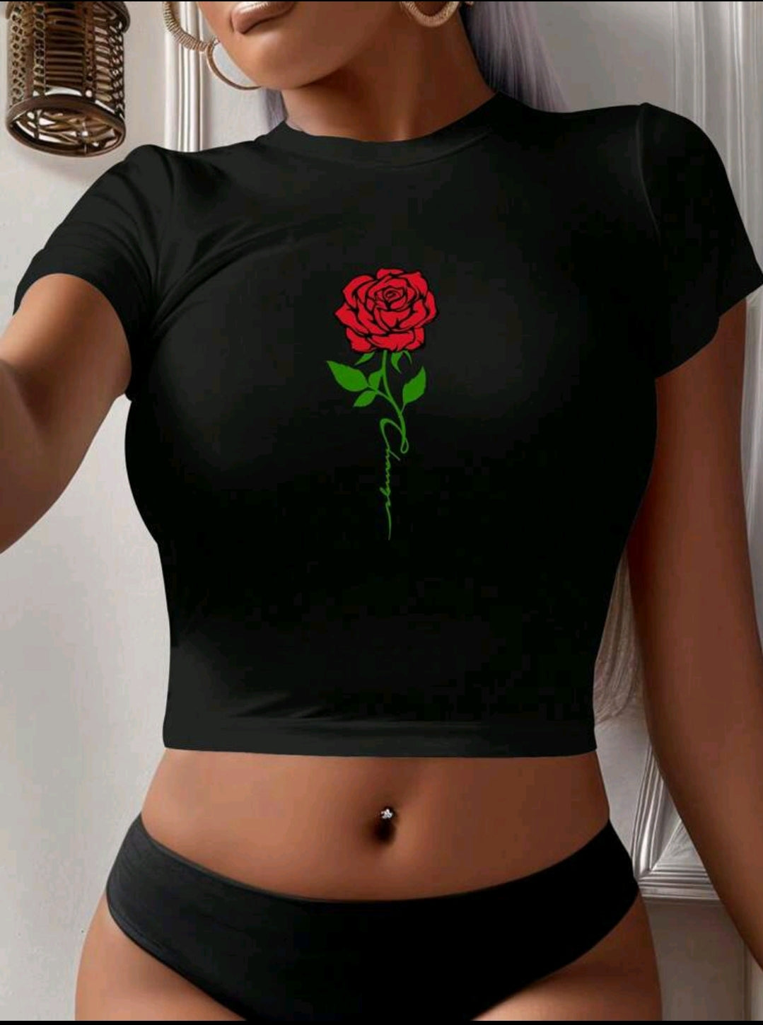 Cropped Rose Tshirt