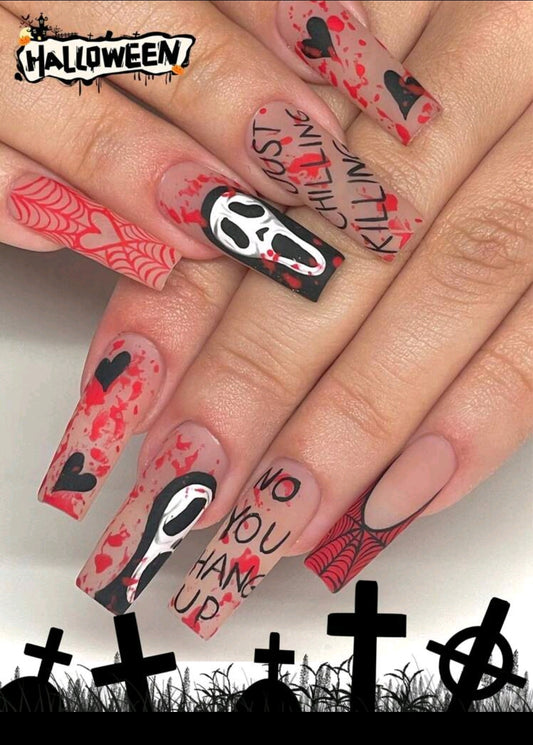 Ghost Face Nails