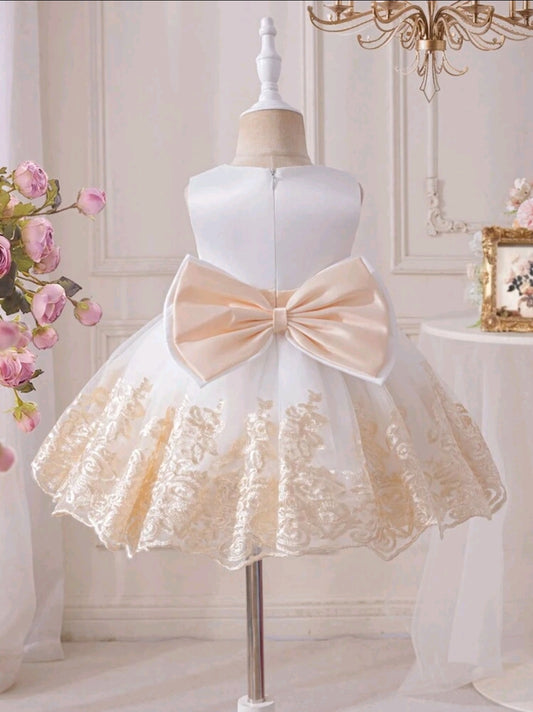 Girls Bow Christening Gown