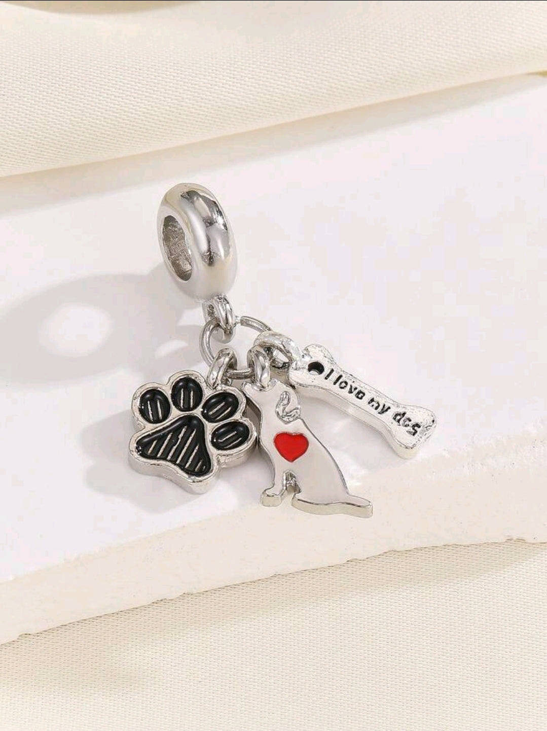 I Love My Dog Charm