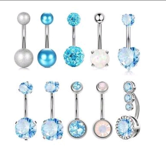 10 Pieces Belly Button Rings