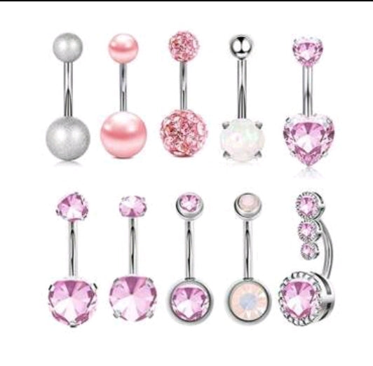 10 Pieces Belly Button Rings