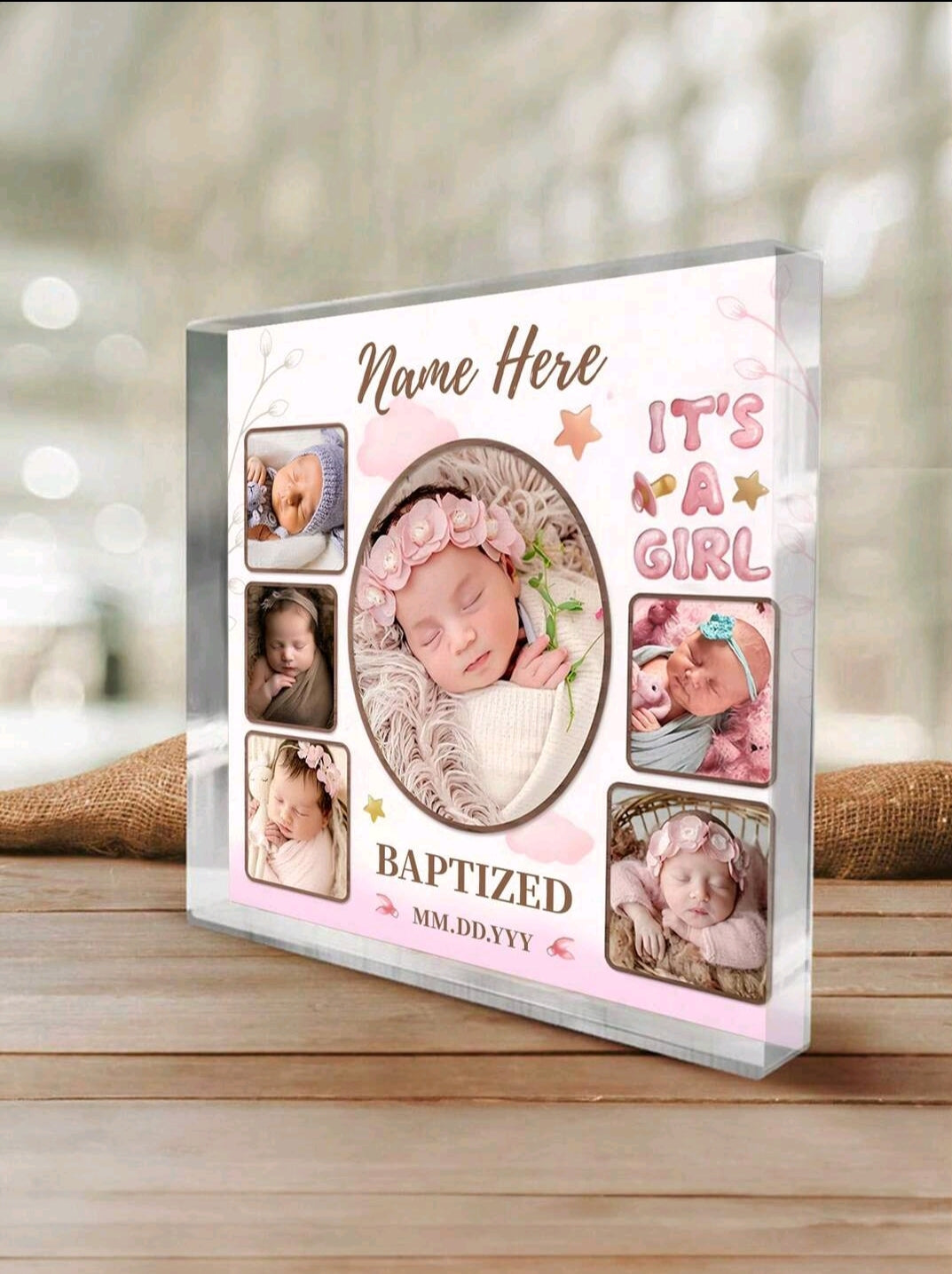 Personalised Baptism Acrylic Block