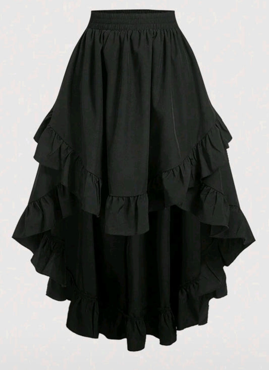 Black Split Hem Skirt