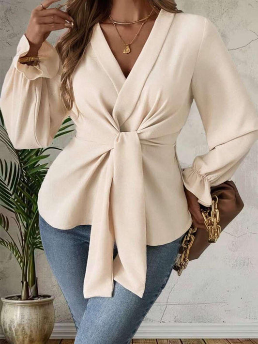 Curve Vneck Crossed Top